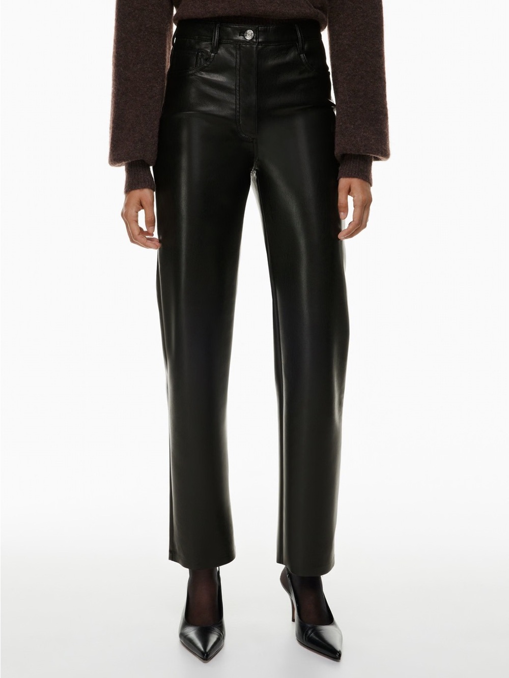 Aritzia Black Leather Pants